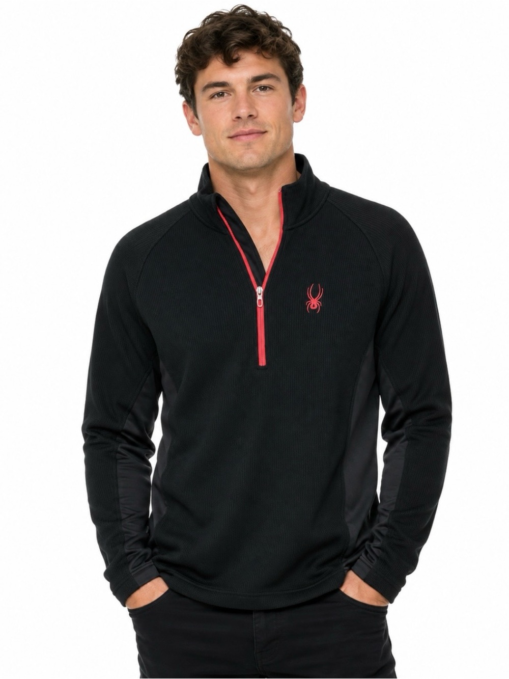 NWOT Spyder brand 1/4 zip heavy weight waffle pullover